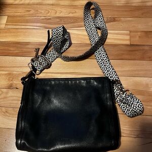 Fossil Black Leather Crossbody Bag